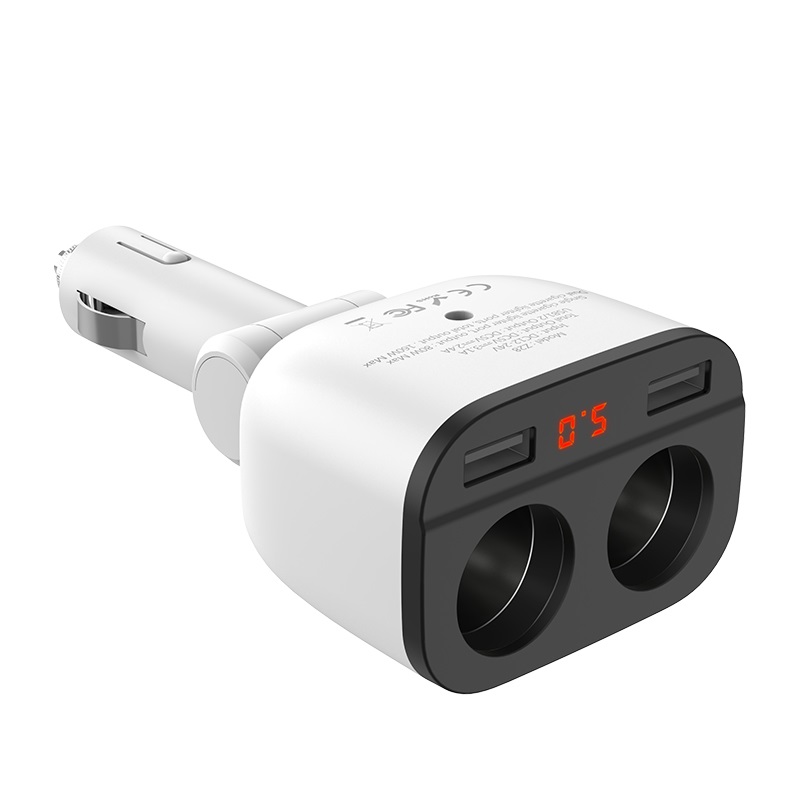 hoco Z28 Power Ocean bật lửa trong bộ sạc xe hơi với màn hình kỹ thuật số USB kép