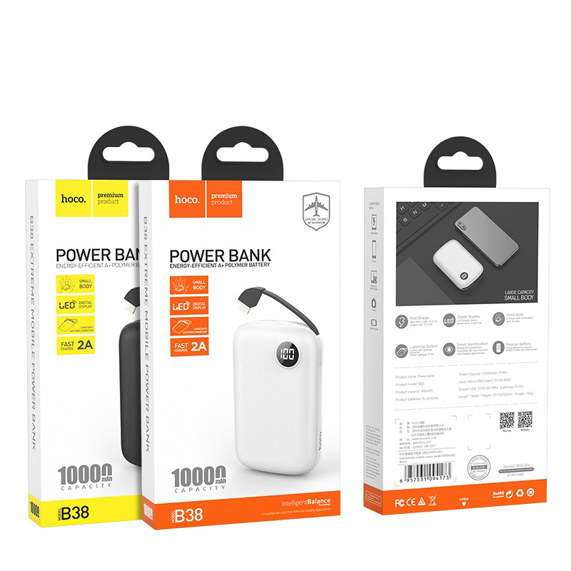 hoco b38 extreme mobile power bank 10000 mah package