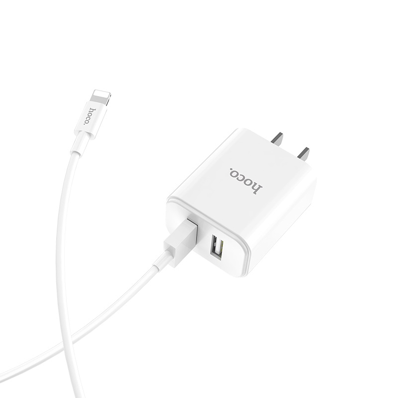 hoco c62 victoria dual port charger 3c set lightning iphone