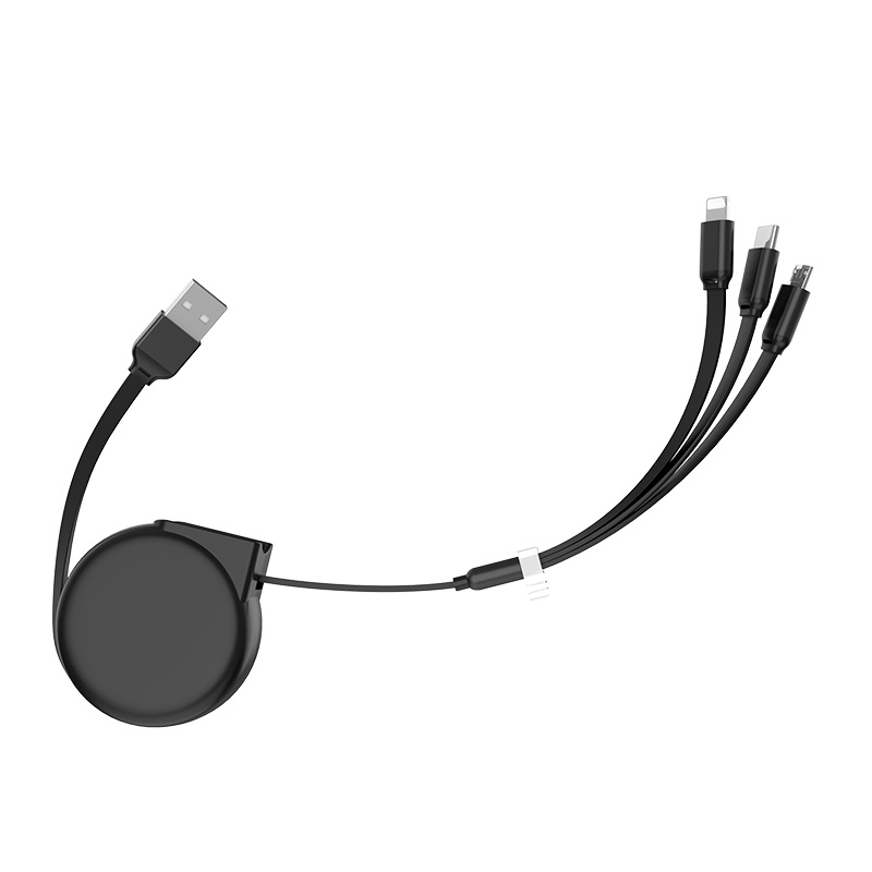 hoco u50 3 in 1 retractable charging cable flexible