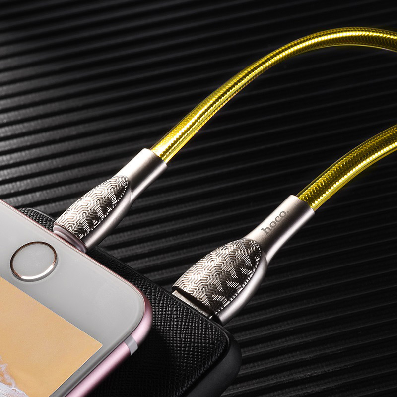 hoco u52 bright charging data cable for lightning durable