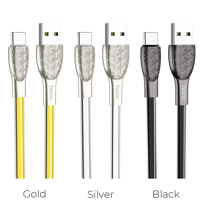 hoco u52 bright charging data cable for type c colors