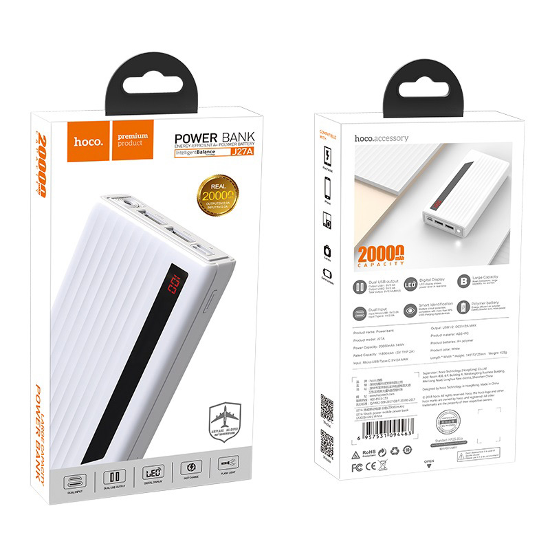 hoco j27a wide energy mobile power bank 20000 mah box