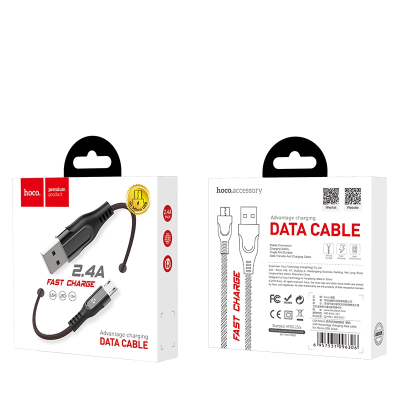 hoco u54 advantage charging data cable micro usb box