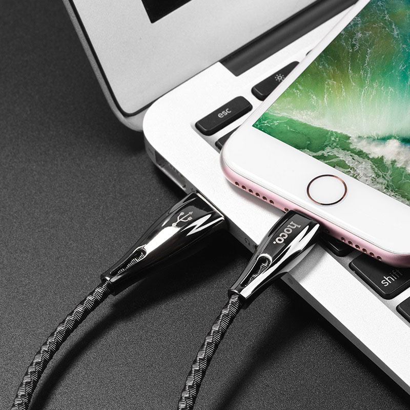 hoco u56 metal armor charging data cable for lightning apple