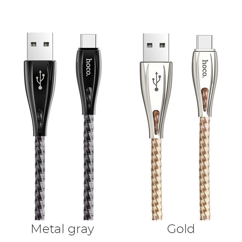 hoco u56 metal armor charging data cable for type c colors