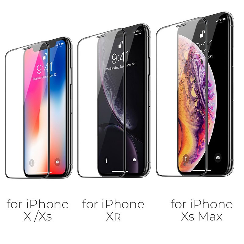 hoco a16 dustproof hd tempered glass for iphone x xs max xr models