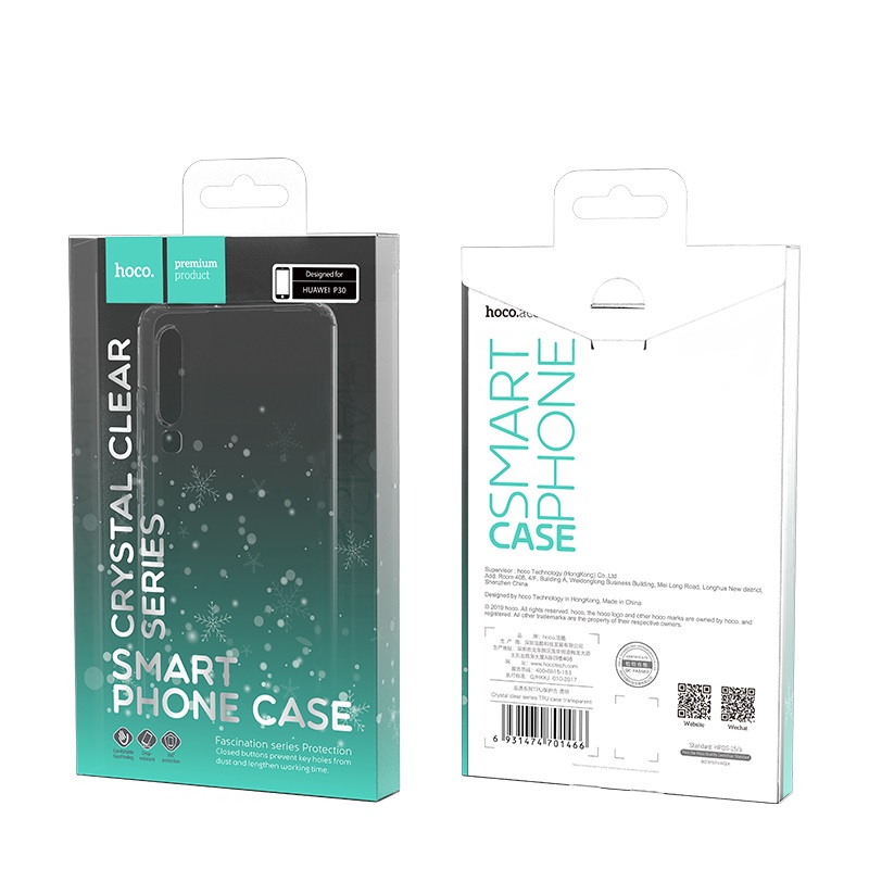 hoco crystal clear series tpu protective case for huawei p30 packages