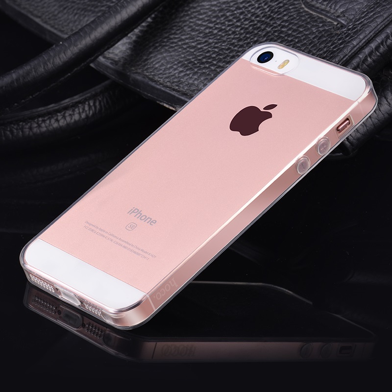 hoco crystal clear series tpu protective case for iphone 5 5s se rose gold phone