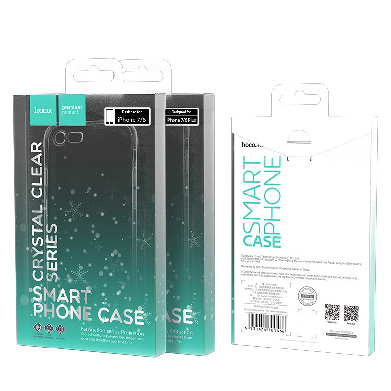 hoco crystal clear серия tpu защитный чехол для iphone 7 8 plus упаковка