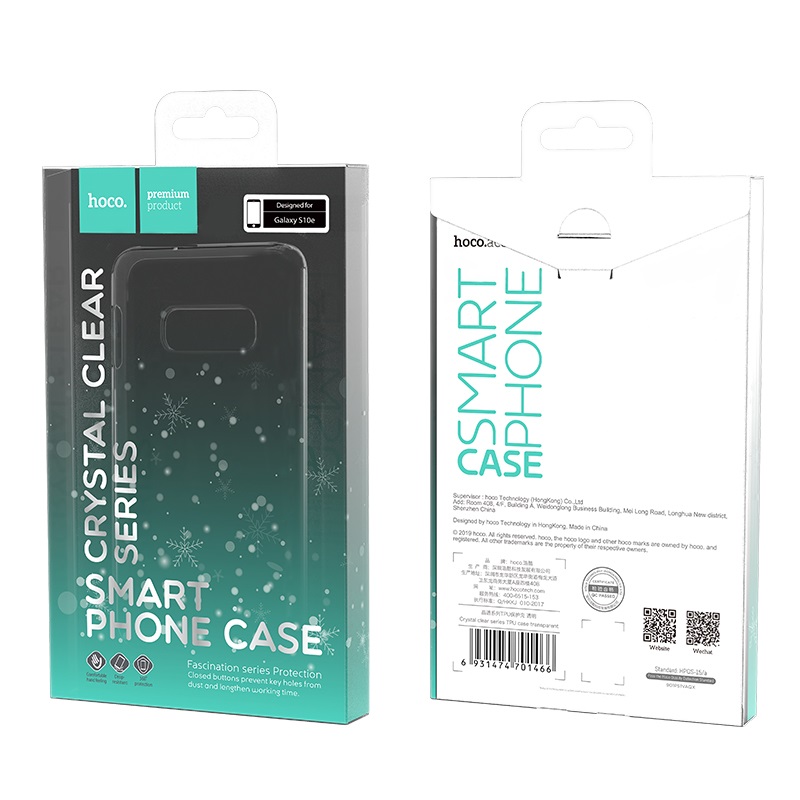 hoco crystal clear series tpu protective case for samsung galaxy s10e packages