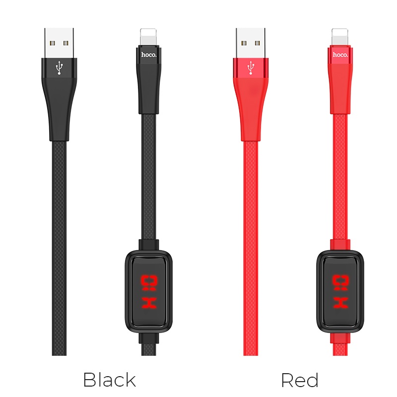 hoco s4 charging data cable with timing display for lightning colors