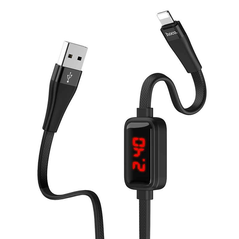 hoco s4 charging data cable with timing display for lightning display