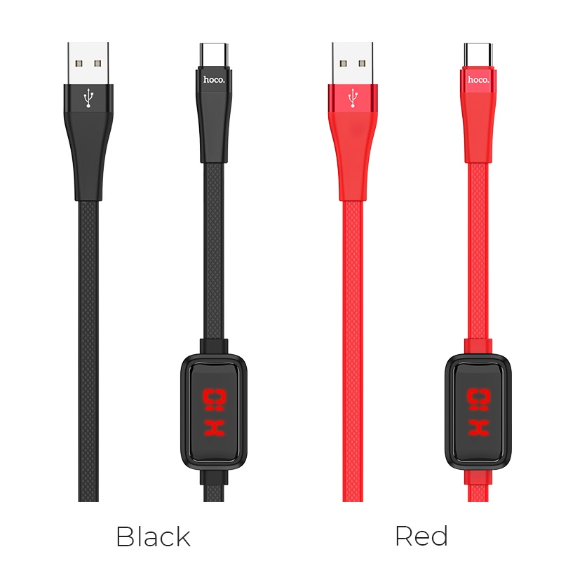 hoco s4 charging data cable with timing display for type c colors