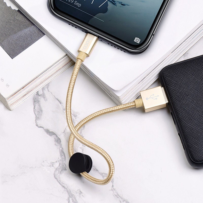 hoco x35 premium charging data cable for type c charging gold