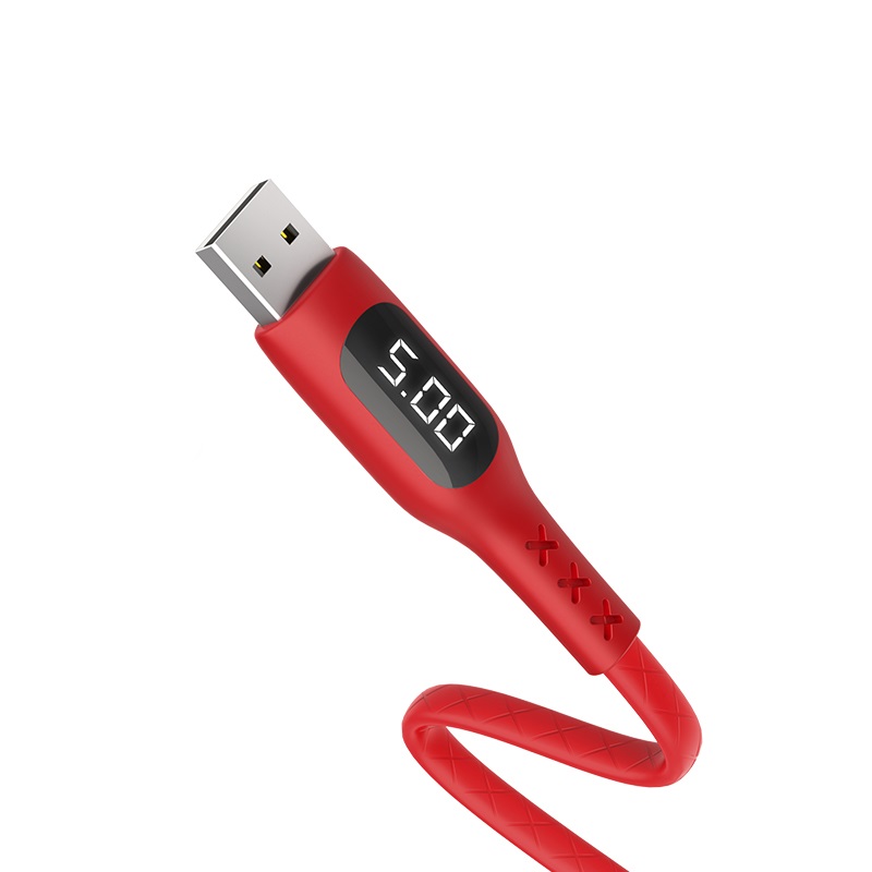 hoco s6 sentinel charging data cable with timing display for lightning display