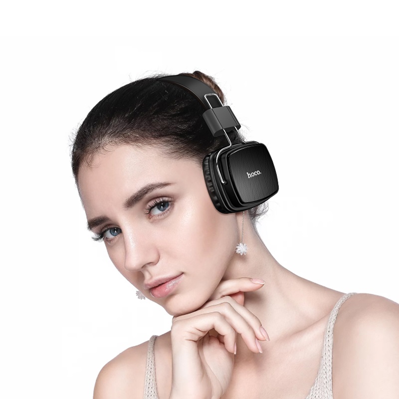 hoco w20 gleeful wireless headphones on head