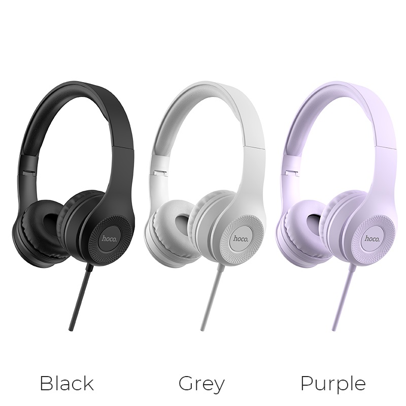 hoco w21 graceful charm wire control headphones colors