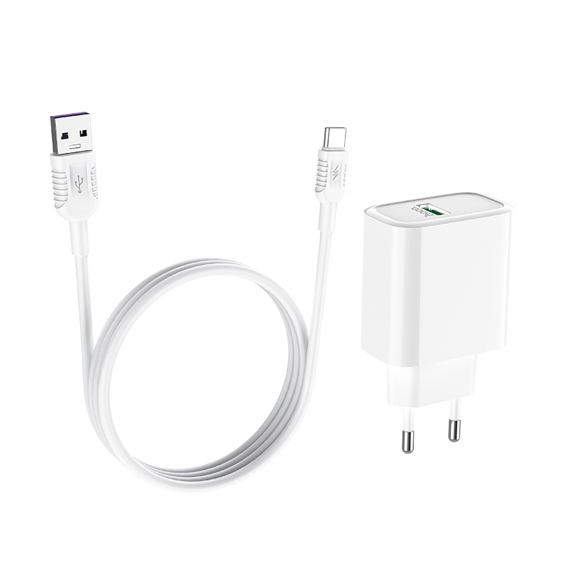 hoco c69a dynamic power fully compatible wall charger eu type c set wire