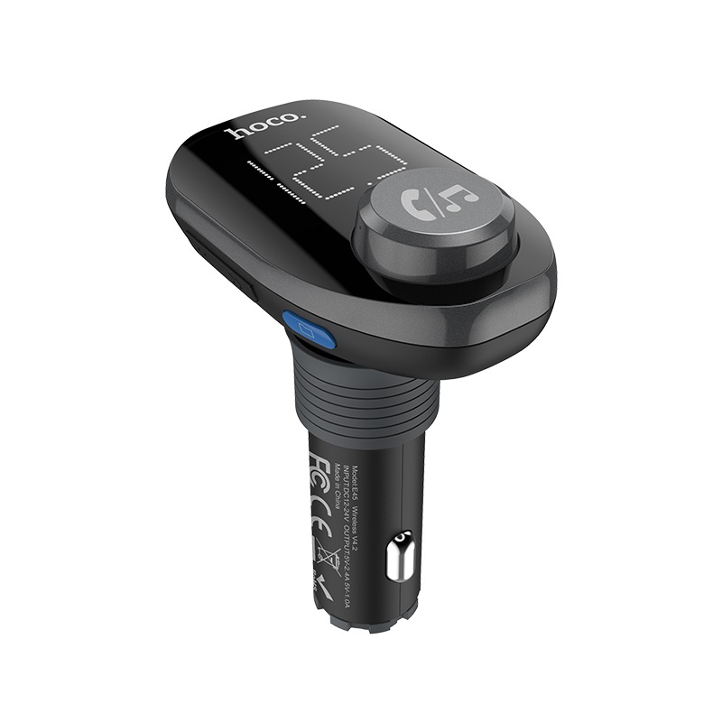 hoco e45 happy route car wireless fm transmitter car charger front