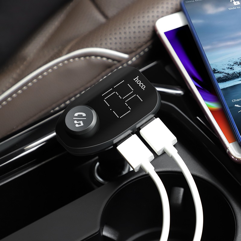 hoco e45 happy route car wireless fm transmitter car charger usb