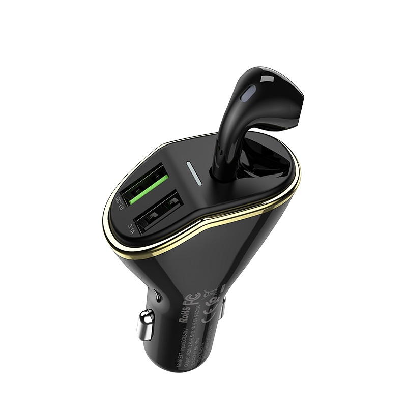 hoco e47 traveller wireless headset car charger ports
