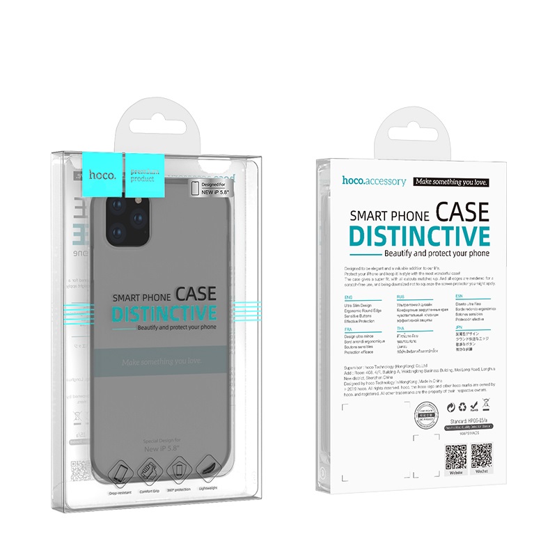 hoco thin series pp case for iphone 5.8 package front back