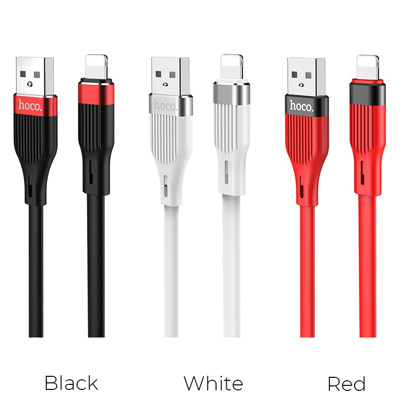 hoco u72 forest silicone charging data cable for lightning colors