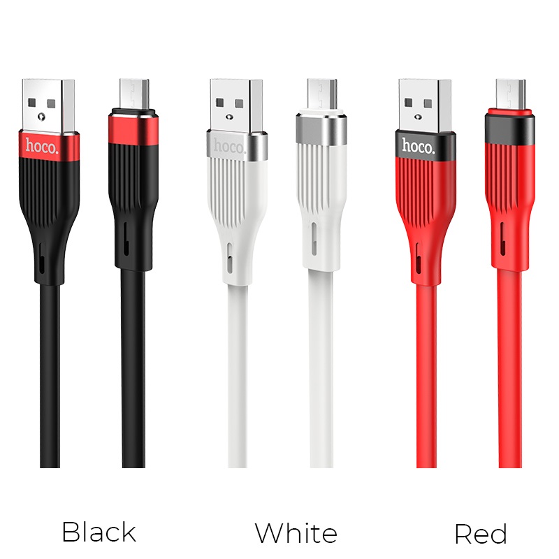 hoco u72 forest silicone charging data cable for micro usb colors