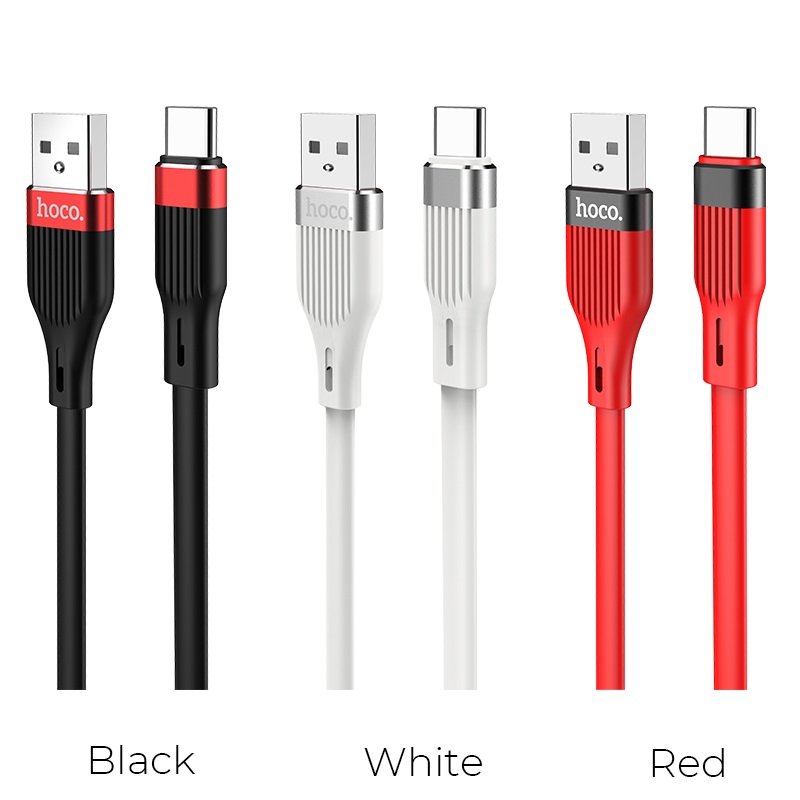 hoco u72 forest silicone charging data cable for type c colors