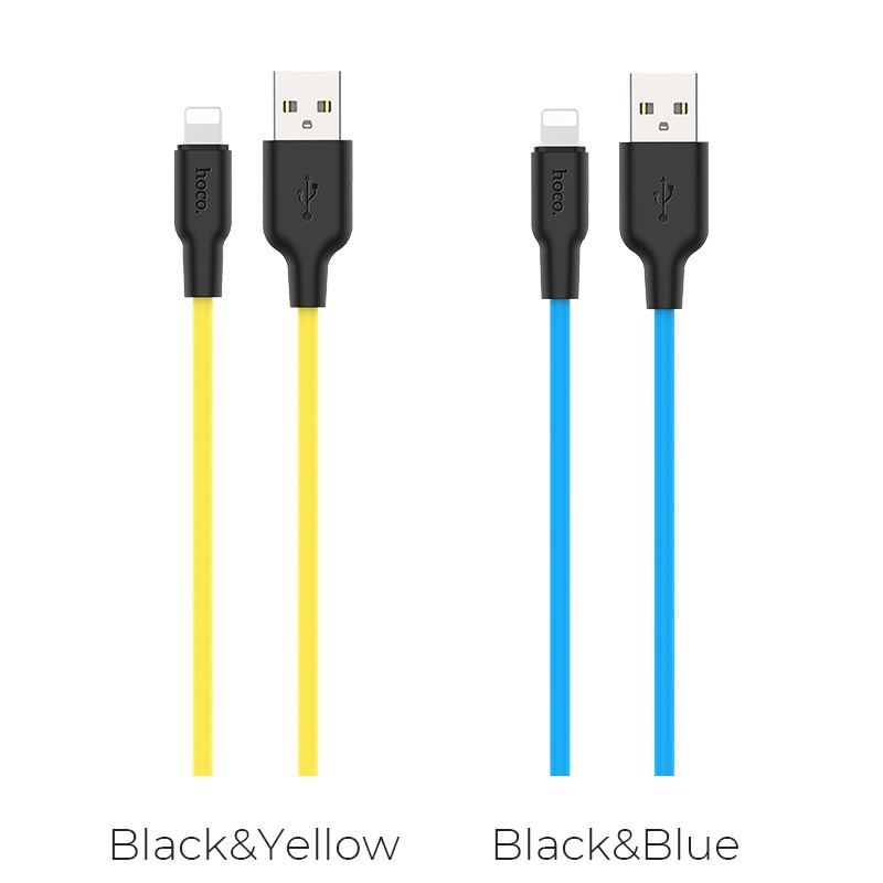 hoco x21 plus lightning silicone charging cable 2 colors