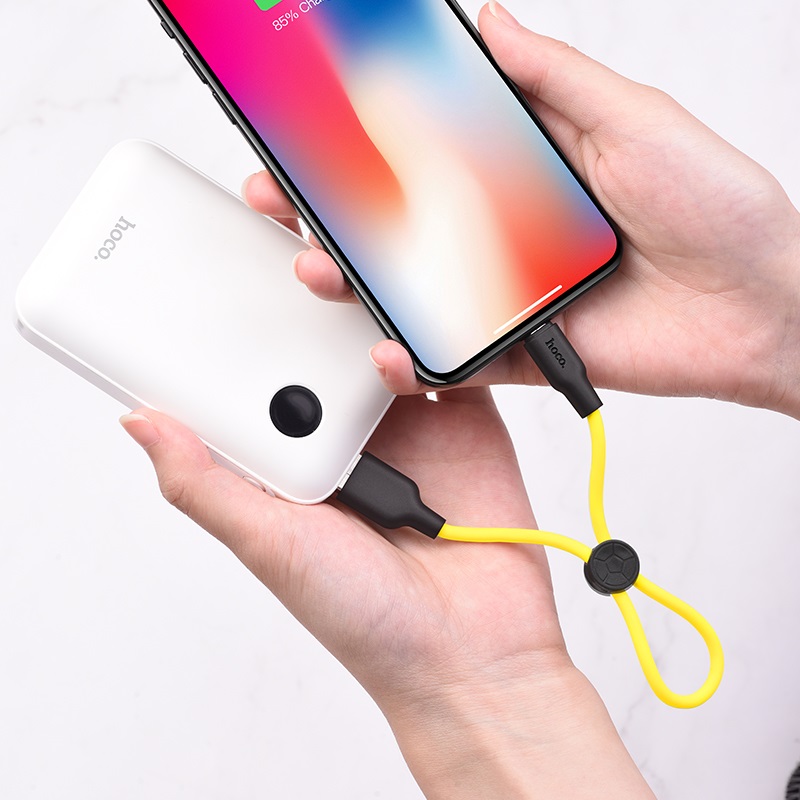 hoco x21 plus lightning silicone charging cable 25cm charging yellow