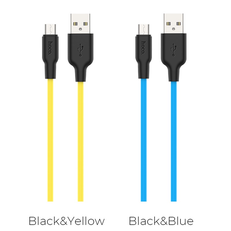 hoco x21 plus micro usb silicone charging cable 2 colors