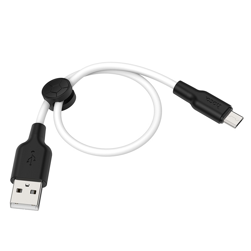 hoco x21 plus micro usb silicone charging cable 25cm folded white
