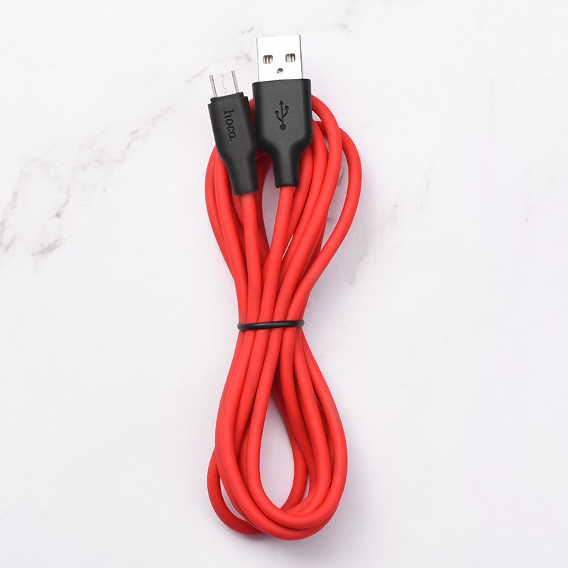 hoco x21 plus micro usb silicone charging cable 2m folded