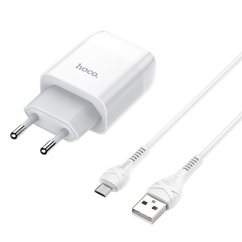 hoco c72a glorious single port charger eu set with micro usb cable connectors