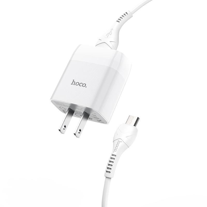 hoco c73 glorious dual port charger us set with micro usb cable kit