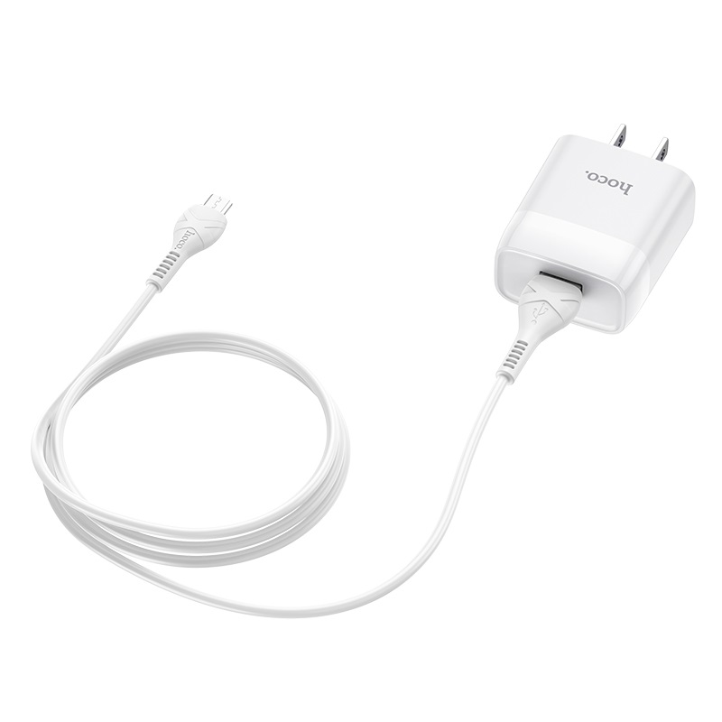 hoco c73 glorious dual port charger us set with micro usb cable wire