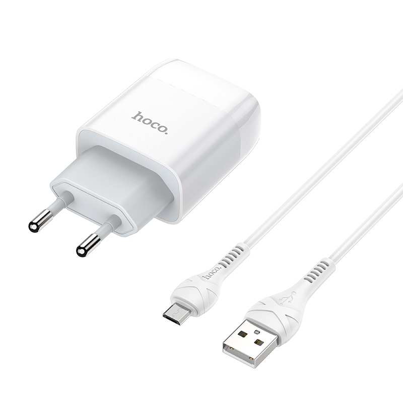 hoco c73a glorious dual port charger eu set with micro usb cable connectors