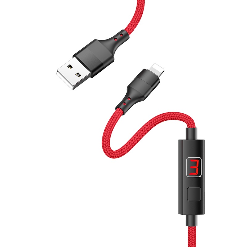 hoco selected s13 central control timing charging data cable for lightning display