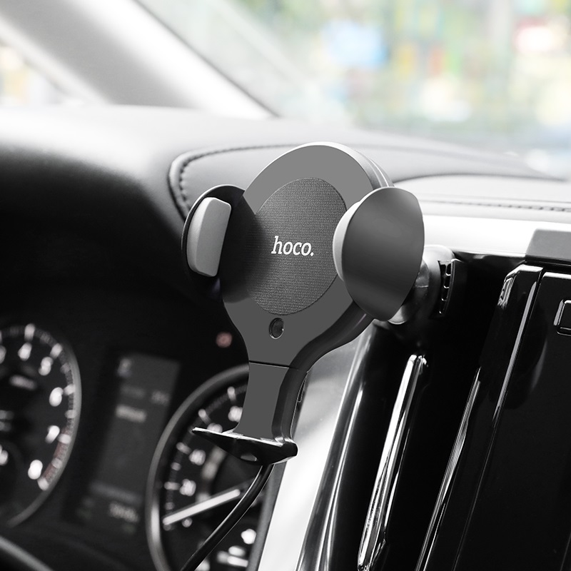 hoco ca60 aspiring infrared sensor wireless charging car holder air outlet