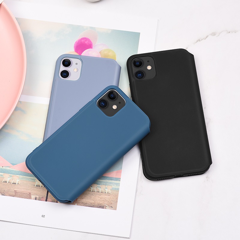 hoco colorful series защитный чехол из жидкого силикона для iphone 11 интерьер черный синий фиолетовый