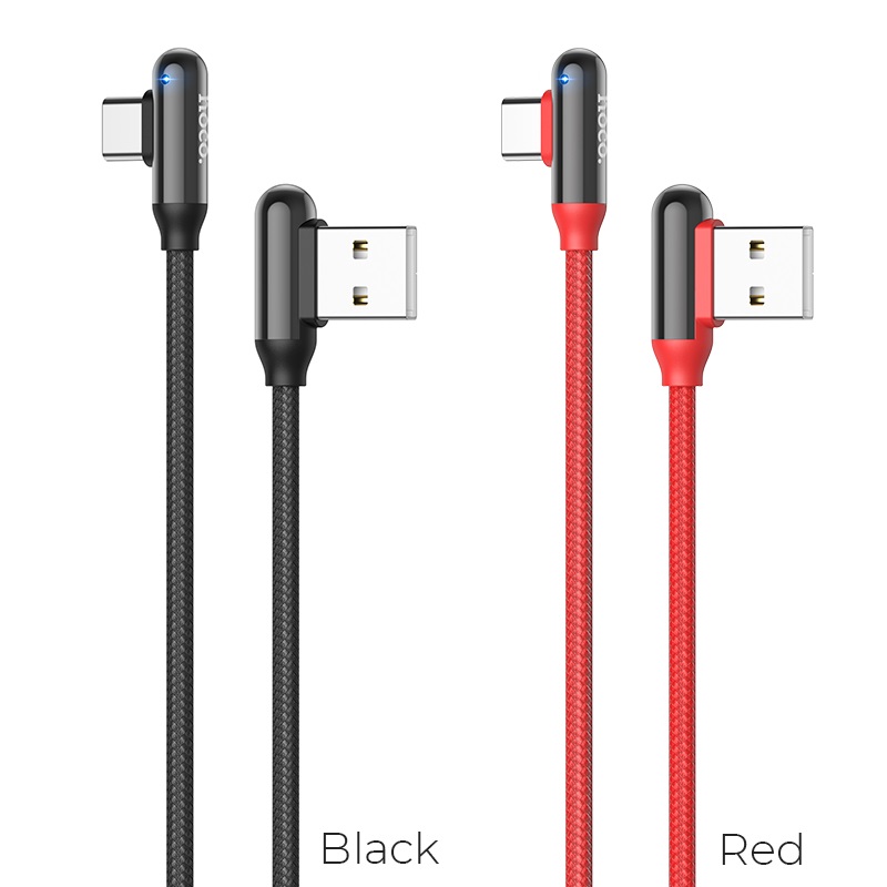 hoco u77 excellent elbow charging data cable for type c colors