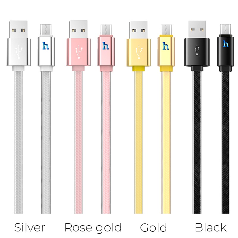 hoco upl12 plus smart light jelly braided charging data cable for micro usb colors