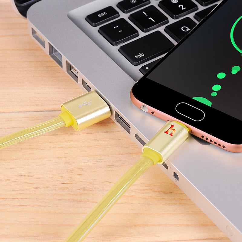hoco upl12 plus smart light зарядный дата кабель для micro usb интерьер золото