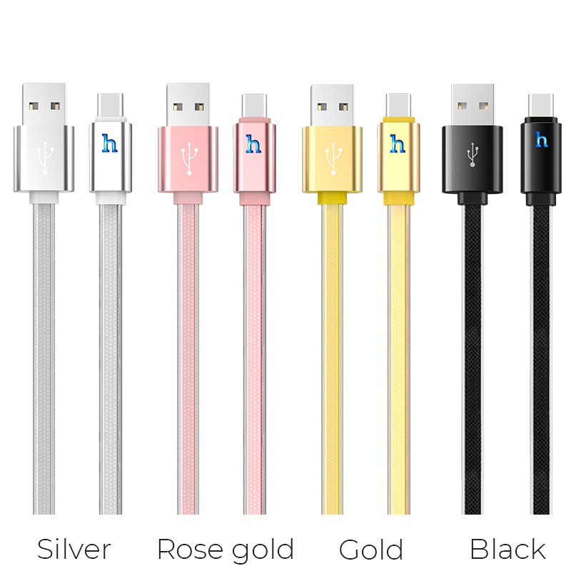hoco upl12 plus smart light jelly braided charging data cable for type c colors
