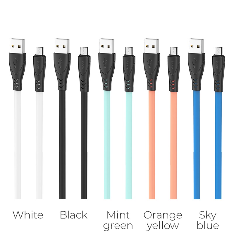 hoco x42 soft silicone зарядный дата кабель micro usb цвета