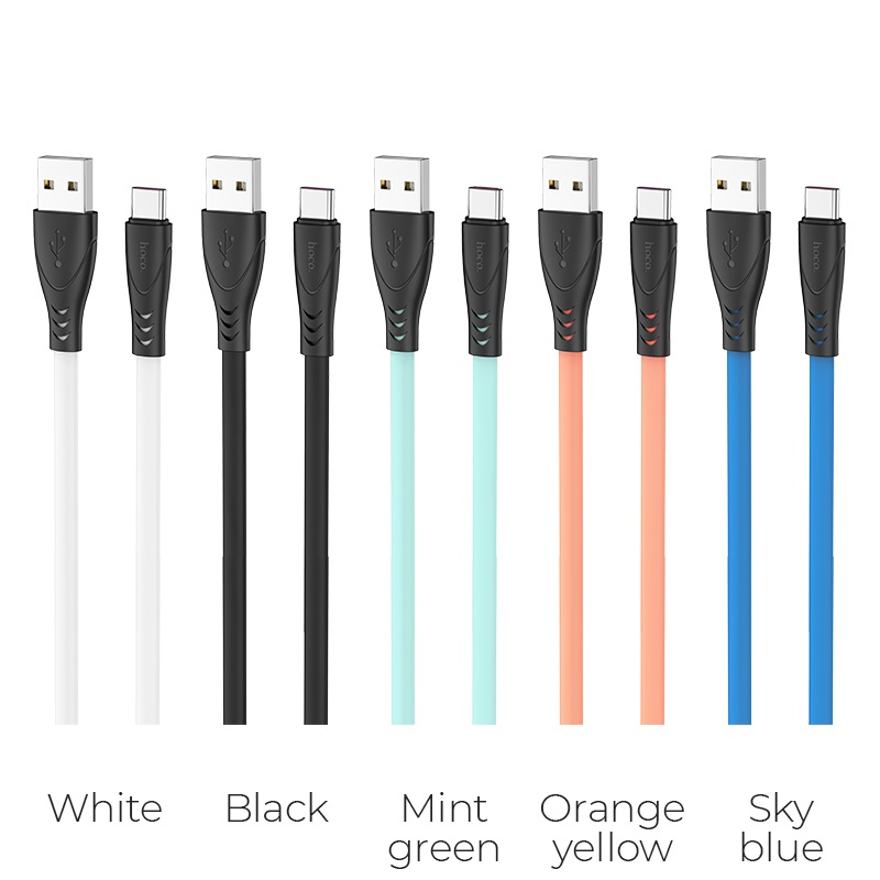 hoco x42 soft silicone charging cable for type c colors