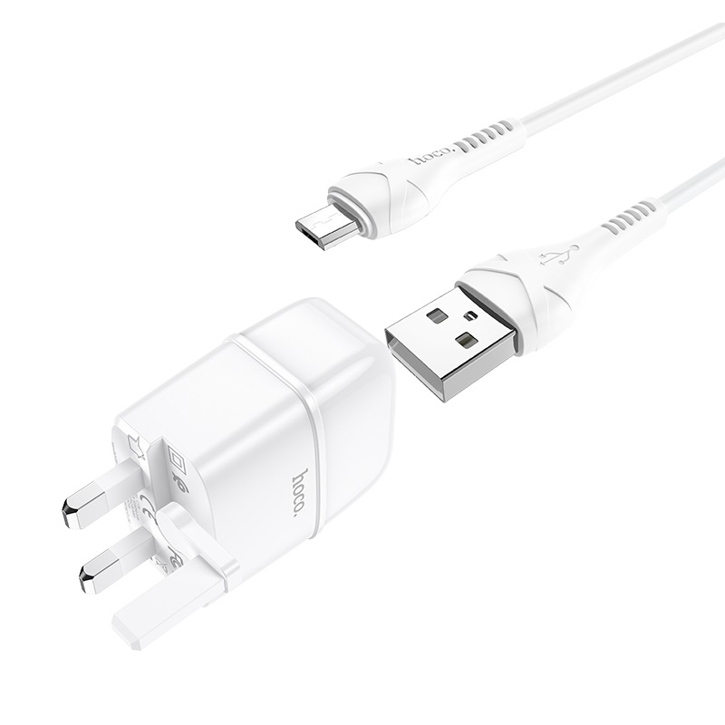 hoco c77b highway dual port charger uk set with micro usb cable connectors