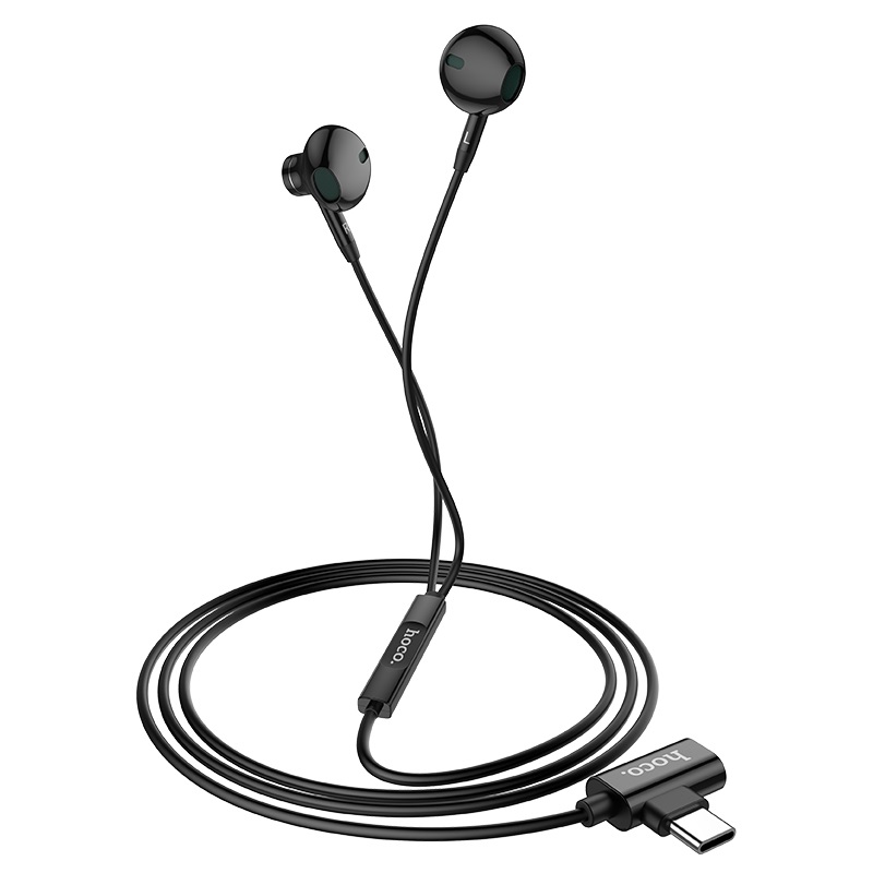 hoco l12 earl type c earphones with mic with charging port folded